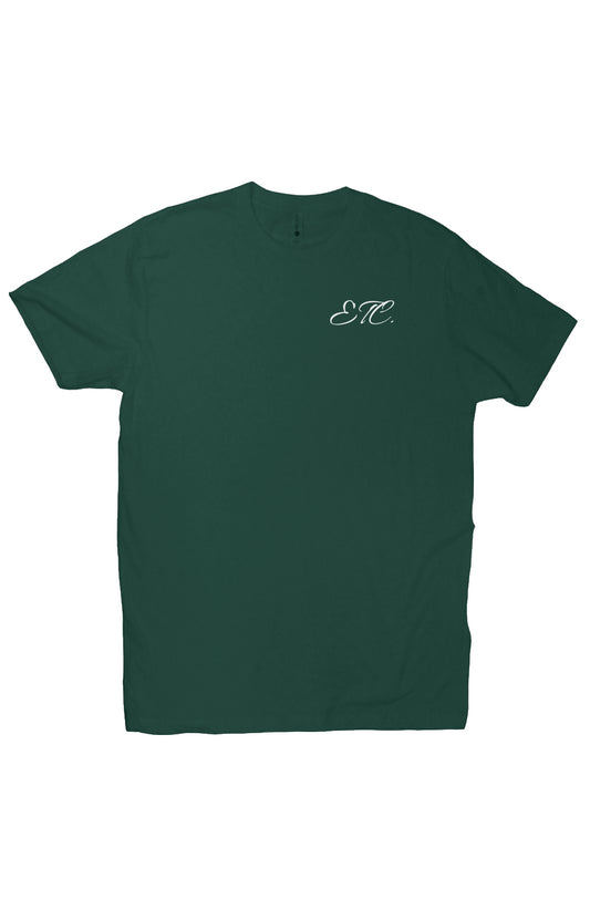 Embroidered Cursive Tee - Forest
